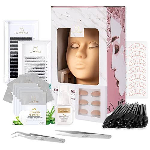 LANKIZ Eyelash Extension Kit with Replaced Eyelids Mannequin Head Practice  Training Lash Extension Kit for Beginners - Shop Imported Products from USA  to India Online - iBhejo