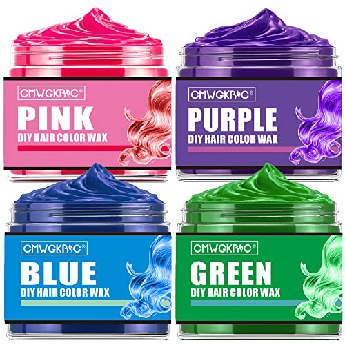 4 Colors Temporary Hair Color for Kids, Green Pink Blue Purple Hair Dye,  Instant Hair Color Wax DIY Hairstyle Washable Hair Dye Cream Natural Hair  Co - Shop Imported Products from USA