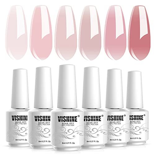 Gaoy Sheer Nude Nail Polish Set, 6 Neutral Skin Tone U V Gel Polish Colors  For Nail Art Home Diy Manicure Kit - Imported Products from USA - iBhejo