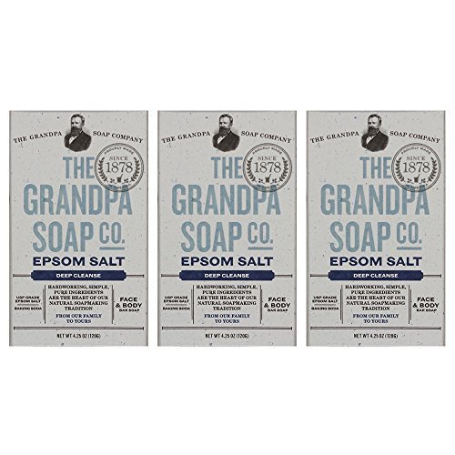 The Grandpa Soap Company Epsom Salt Soda Deep Cleanse Bar Soap 4.25 Oz Pack  of 3