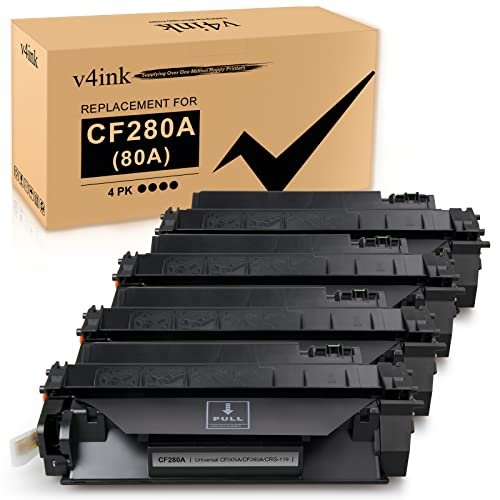 V4INK 4PK Compatible Toner Cartridge Replacement for HP 80A CF280A Toner  Cartridge Black for use in HP Pro 400 M401N M401DN M401DNE M401DW Printer,  H - Imported Products from USA - iBhejo