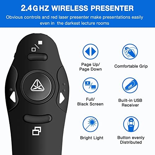 Zoxkoy PowerPoint Remote Presentation Clicker - Wireless Presenter Clicker  with Pointer & USB - PPT Slide Advancer