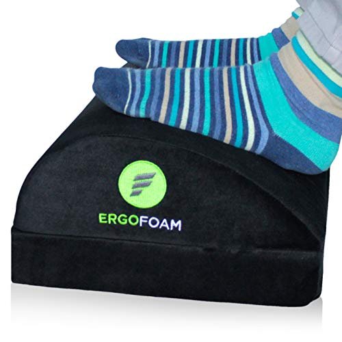 ErgoFoam Foot Rest for Under Desk at Work - Chiropractor Endorsed 2in1  Adjustable Premium Under Desk Footrest - Ergonomic Desk Foot Rest with