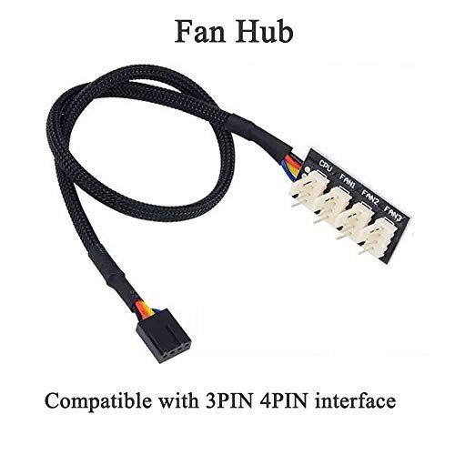 4 Pin Pwm Fan Hub, 4 Pin Connector Compatible With Cpu Fan Pc Fan