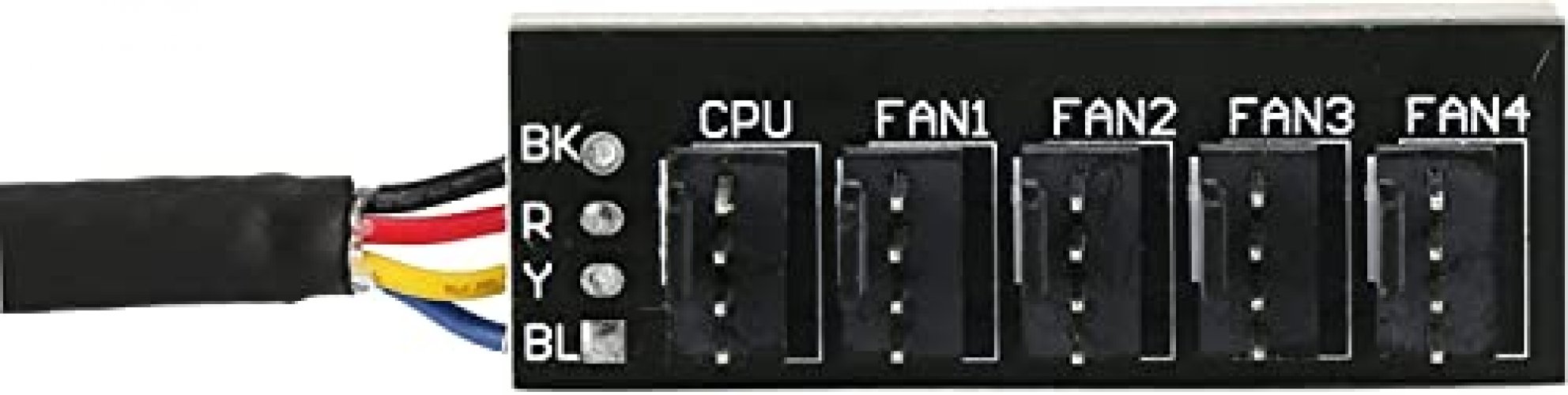  PWM Fan Hub, 2 Pack PC Fan Splitter 5 Way Sleeved
