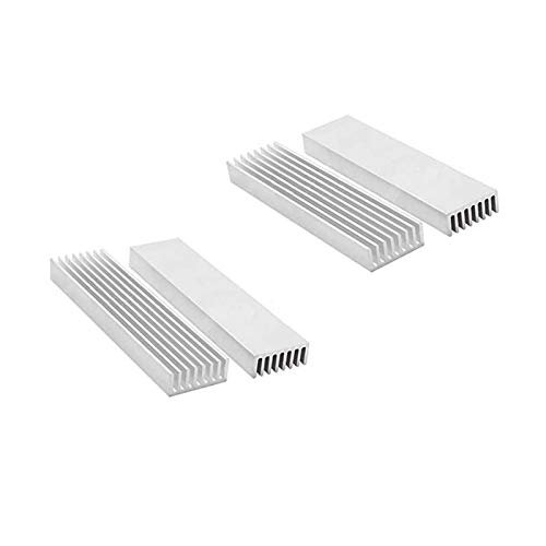 Silver Tone Aluminum Heatsink Cooler Radiator Cooling 100mm x 25mm