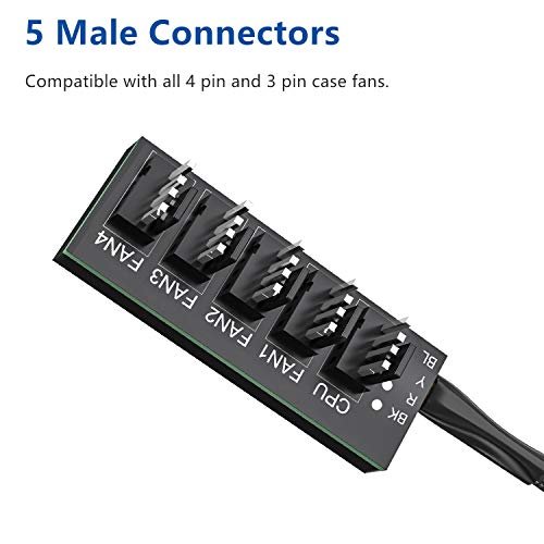 4 Pin Pwm Fan Hub, 4 Pin Connector Compatible With Cpu Fan Pc Fan Hub,  Computer Cpu