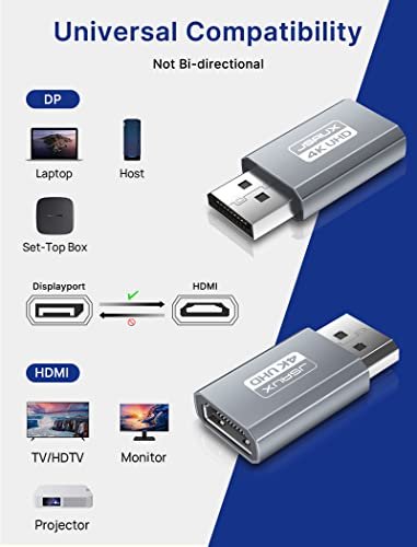 HDMI to Displayport Cable with USB Power Converter Adapter for Macbook Dell  Monitor Hdtv PC