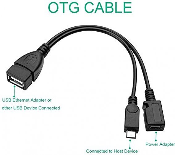 Adaptador Ethernet micro USB OTG hub para Raspberry Pi Zero, tableta  Android, Google Chromecast Stick - Hub OTG USB alimentado