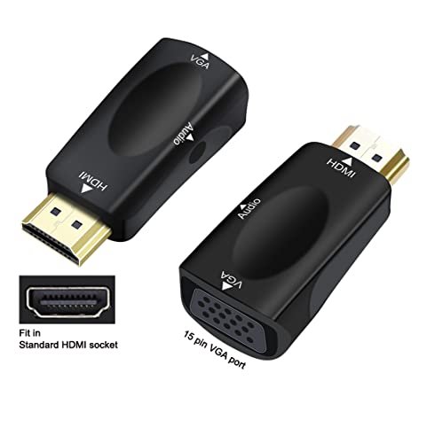 DTech HDMI to VGA Adapter with 3.5mm Audio Port Out for Computer Monitor PC  TV 1080P HD Video (Male HDMI Input, Female VGA Output) - Imported Products  from USA - iBhejo