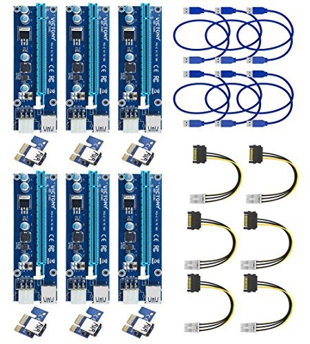 rodar Conquista Latón VICTONY 6-Pack 6 Pin PCI-E 1x to 16x Powered Riser Adapter Card w/ 60cm USB  3.0 Extension Cable & 6 Pin PCI-E - Shop Imported Products from USA to  India Online - iBhejo
