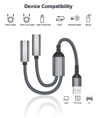 Elebase HDMI Male to USB-C Female Cable Adapter with Micro USB
