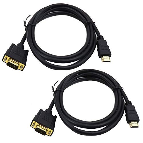 HDMI to VGA Cable Gold-Plated 1080P HDMI Male to VGA Male Active Video  Adapter Converter Cord (6 Feet/1.8 Meters)