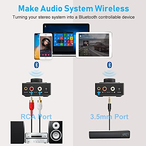 Ymoo B06T3 Bluetooth 5.3 Receiver,Sbc Aac Bluetooth Audio Adapter For Home  Stereo,100Ft Long Wireless Range,Rca 3.5Mm Jack Aux Hifi For Speaker/Older  - Imported Products from USA - iBhejo