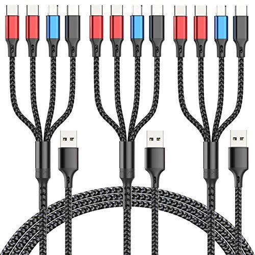 Multi Charging Cable, 5ft 3Pack Multi Charger Cable Nylon Braided Multiple  USB Cable Universal 3 in 1 Charging Cord Adapter with Type-C, Micro USB  Port Connectors for Cell Phones and More 
