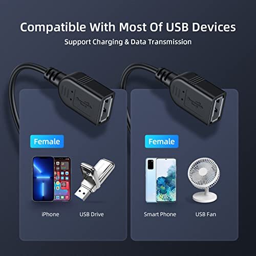 Male USB 2.0 A 1 to 2 Dual USB Female Data Hub Power Adapter Y Splitter  Cable