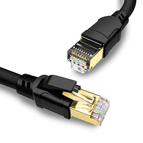 Cat8 Ethernet Cable - Gold Plated 40Gbps 2000MHz High Speed Cable 3 Ft Lot  Of 2