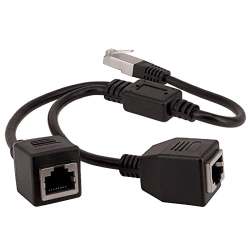 Ethernet Network Splitter, 1 Male To 2 Female Y Adapter Cable