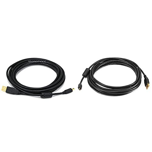 Monoprice USB-A to Mini-B Cable - 5-Pin, 28/28AWG, Black, 3ft 