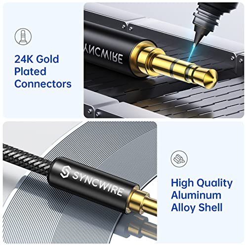 Syncwire 3.5mm Nylon Braided Aux Cable (3.3ft/1m,Hi-Fi Sound), Audio Auxiliary  Input Adapter Male to Male AUX Cord for Headphones, Car, Home Stereos, -  Imported Products from USA - iBhejo