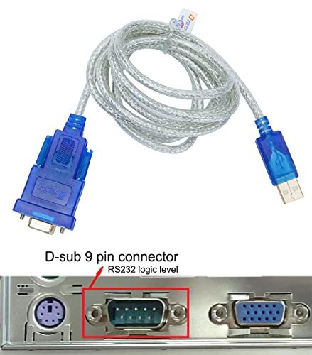 DTech 10 Feet USB to Serial RS232 Female Adapter Cable Prolific