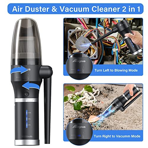 Compressed Air Duster & Mini Vacuum Keyboard Cleaner 3-in-1, New