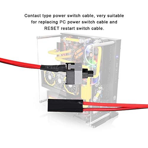 2PCS Motherboard Power Supply Switch Cable, PC Restarting ATX Computer Chassis Power Button