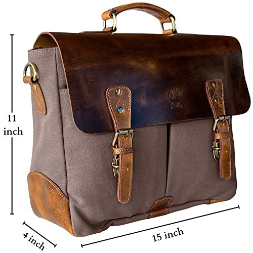 Leather Men's Satchel Laptop Bag - Vintage Leather Satchel