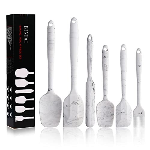  Spatulas Set of 6, Food Grade Silicone Spatulas, Rubber Spatulas  Heat Resistant, Seamless One Piece Design, Stainless Steel Core, Kitchen  Utensils Nonstick for for Cooking, Baking and Mixing (Black): Home 