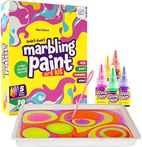  Marbling Art Kit - Crafts for Kids Ages 6-12 - Paint Sets &  Activities for Girls & Boys - Gift Ideas for 5-10 Year Olds : Toys & Games