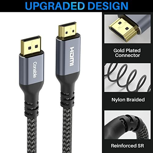 4K Displayport To Hdmi Cable 20Ft, 4K@60Hz Hdr, High Speed Active Display  Port To Hdmi Cable Uhd Converter, Uni-Directional Braided Cord, Support 4K@  - Imported Products from USA - iBhejo
