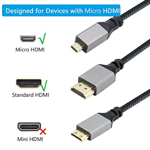 RIIEYOCA 4K Micro HDMI to HDMI Cable Micro HDMI Male to HDMI Male