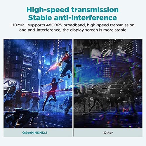  8K HDMI 2.1 Cable 3ft Ultra High Speed HDMI Cable, 48Gbps 8K  60Hz 4K 120Hz Support Compatible with Apple TV Samsung QLED Sony LG PS5 :  Electronics