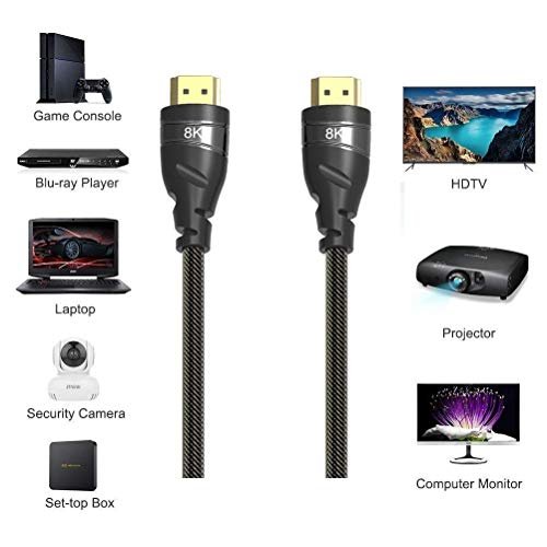 CABLEDECONN Micro HDMI to HDMI 8K Cable High Speed 8K@60Hz 4K