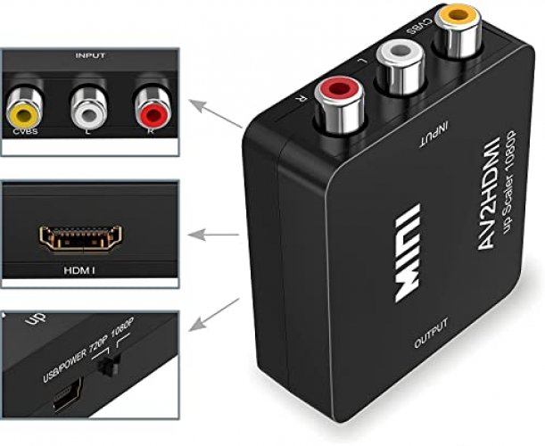 Ablewe Rca To Hdmi Av To Hdmi Converter 1080P Mini Rca Composite