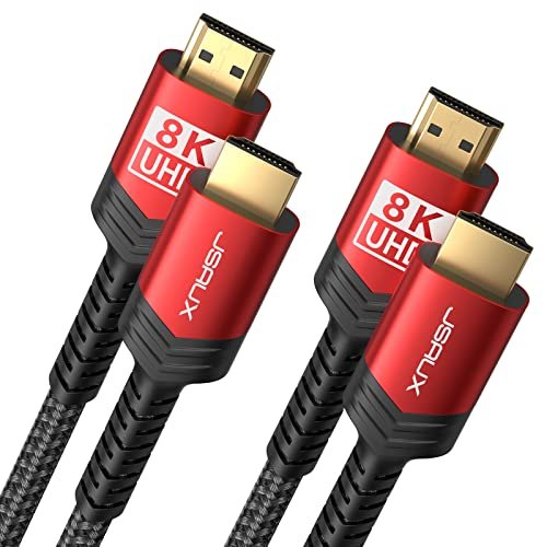 8K HDMI Cable 2 15ft, JSAUX 48Gbps High Speed HDMI 2.1 HDMI Cord, 4K 120Hz 144Hz, 8K 60Hz, Dynamic HDR, DTS:X, 2K, 3D, eARC Compa - Imported Products from