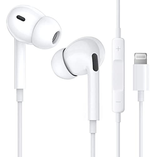 iPhone Headphones Wired Earbuds with Lightning Connector [MFi Certified]  Noise Isolating Earphones with Built-in Microphone & Volume Control