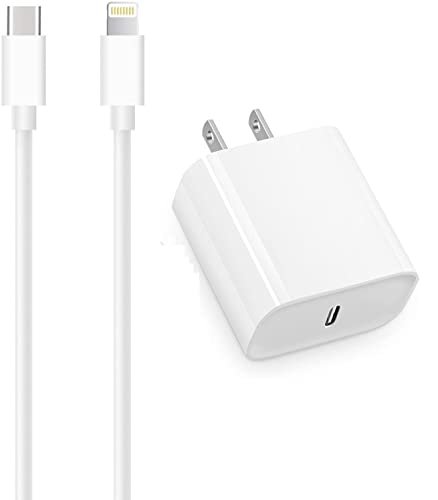Fast iPhone Charger, 20W USB Type C Wall Charger with 3.3ft Cable Cord  Compatible with iPhone 13 12 11 X