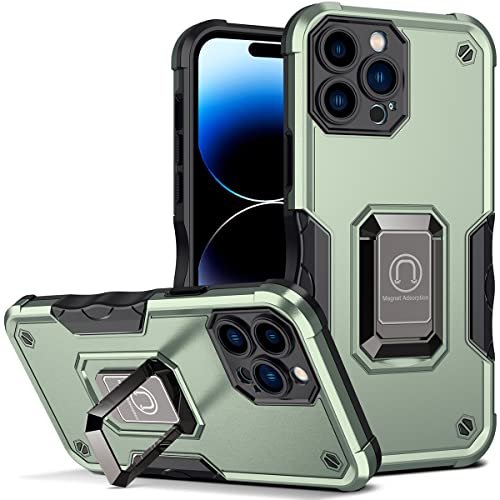 ESR for iPhone 15 Pro Max Case, Metal Kickstand Case, 3 Stand Modes,  Military-Grade Drop Protection, Supports Wireless Charging, Slim Back Cover  with
