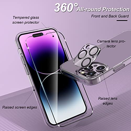 for iPhone 14 6.1 Inch Clear Camera Lens Protector Tempered Glass