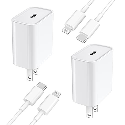 iPhone Fast Charger, [Apple MFi Certified] 2 Pack 20W USB C Power Delivery  Wall Charger Block