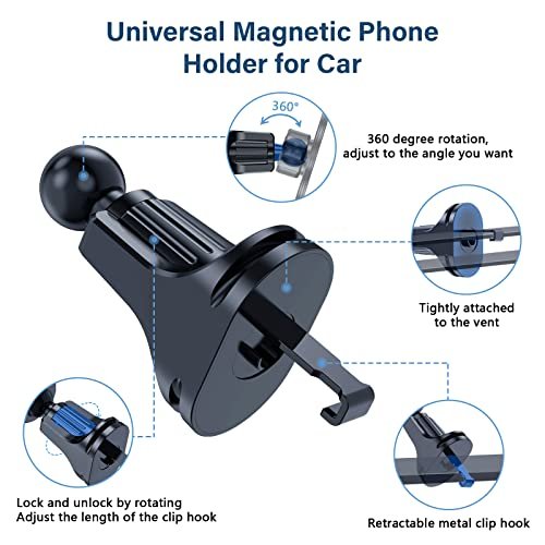 Aurox Phone Mount For Car Compatible With Magsafe Car Mount [Upgraded Vent  Hook&Strong Magnets] 360 Adjustable Air Vent Cell Phone Holder Car For I -  Imported Products from USA - iBhejo