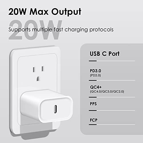 Iphone 14 13 12 Fast Charger [Apple Mfi Certified] 10Ft Type C Charger 2  Pack 20W Usb C Charger Block With Fast Charging Cable For Iphone 14/14  Pro/1 - Imported Products from USA - iBhejo