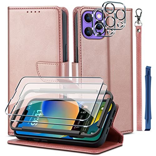 Compatible With Iphone 14 Plus 6.7 Inch Wallet Case And Tempered Glass  Screen Protector Flip Cover Credit Card Holder Cell Phone Cases For  Iphone14Pl - Imported Products from USA - iBhejo