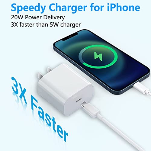Galvanox Fast Charger for Apple iPhone 11 12 13 Models Includes Apple MFi  Certified Cable, USB C to Lightning with Rapid Charging PD Wall Plug