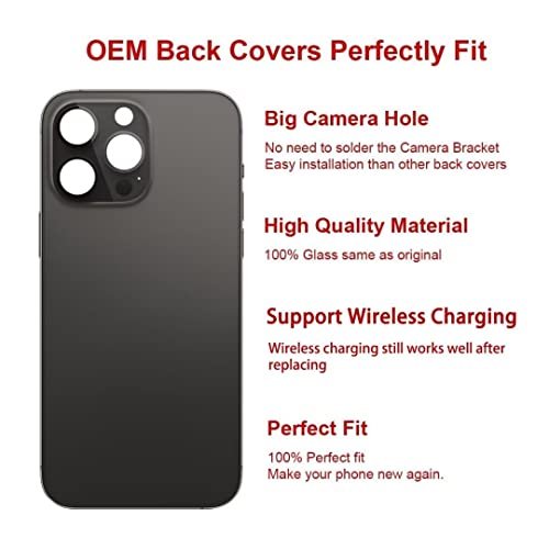 13 Pro Max Back Glass Replacement for iPhone 13 Pro Max Back Cover Glass  (6.7 Inch) with Pre-Installed Tape +Installation Instruction + Repair  Tools+