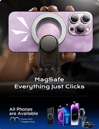 LISEN for MagSafe Car Mount, [20 Strong Magnets] Magnetic Phone Holder for  Car