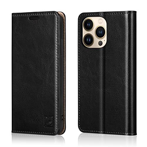iPhone 14 Pro Slimshield Case in Black with Leather Wallet - MagSafe  Compatible