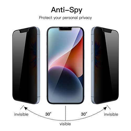JETech Privacy Screen Protector for iPhone 11 and iPhone XR 6.1-Inch, Anti Spy Tempered Glass Film, 2-Pack