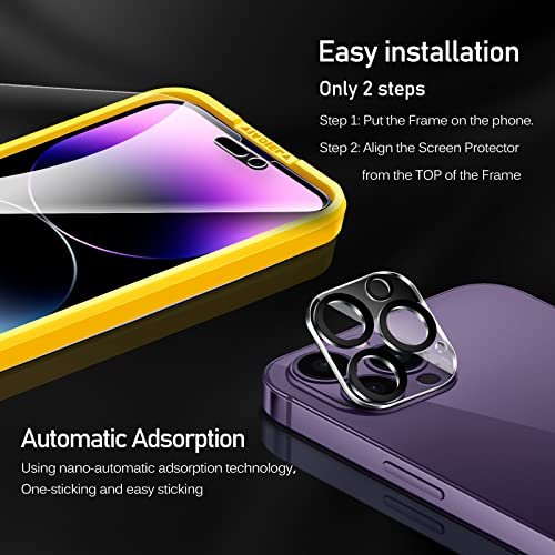 ivoler iPhone 14 Screen Protector and Camera Lens Screen Protector wit